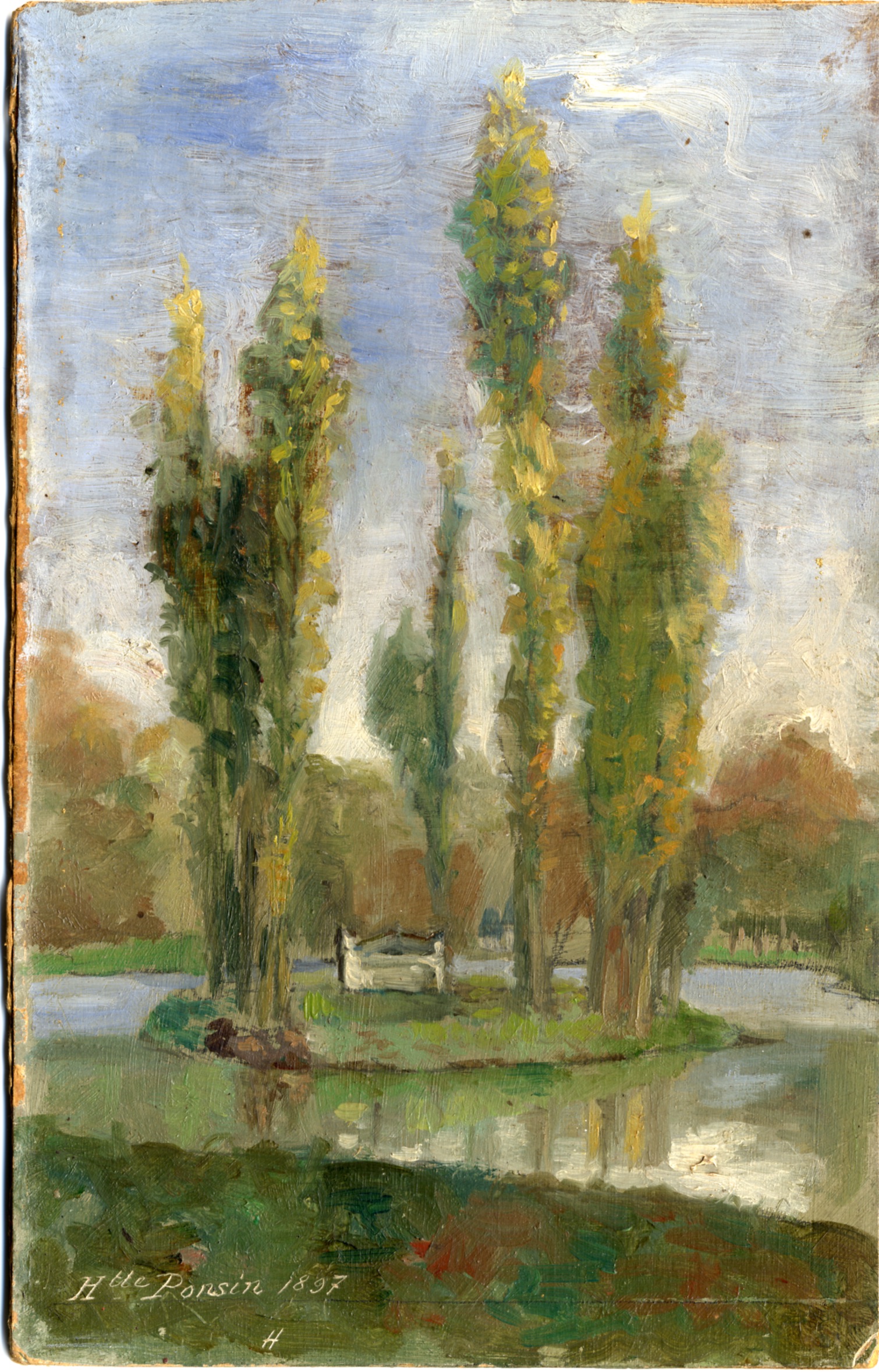 Henriette Carrier-Belleuse, Ermenonville 18 8bre 1897, 1897, huile sur bois – Musée Jean-Jacques Rousseau – Montmorency.