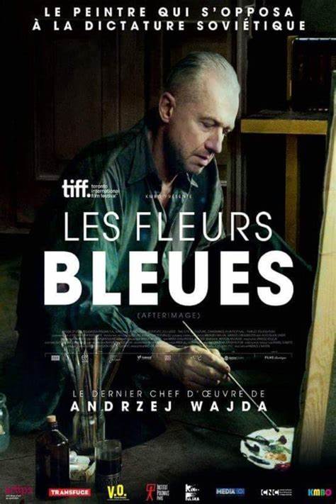 affiche fleurs bleues