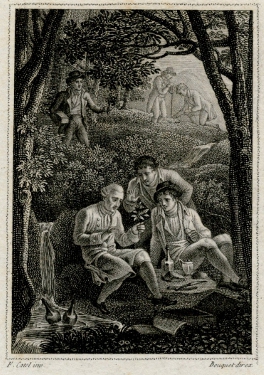 Rousseau herborisant en Suisse, d'après Catel, 2ème moitié du 19e siècle. Musée Jean-Jacques Rousseau- Montmorency