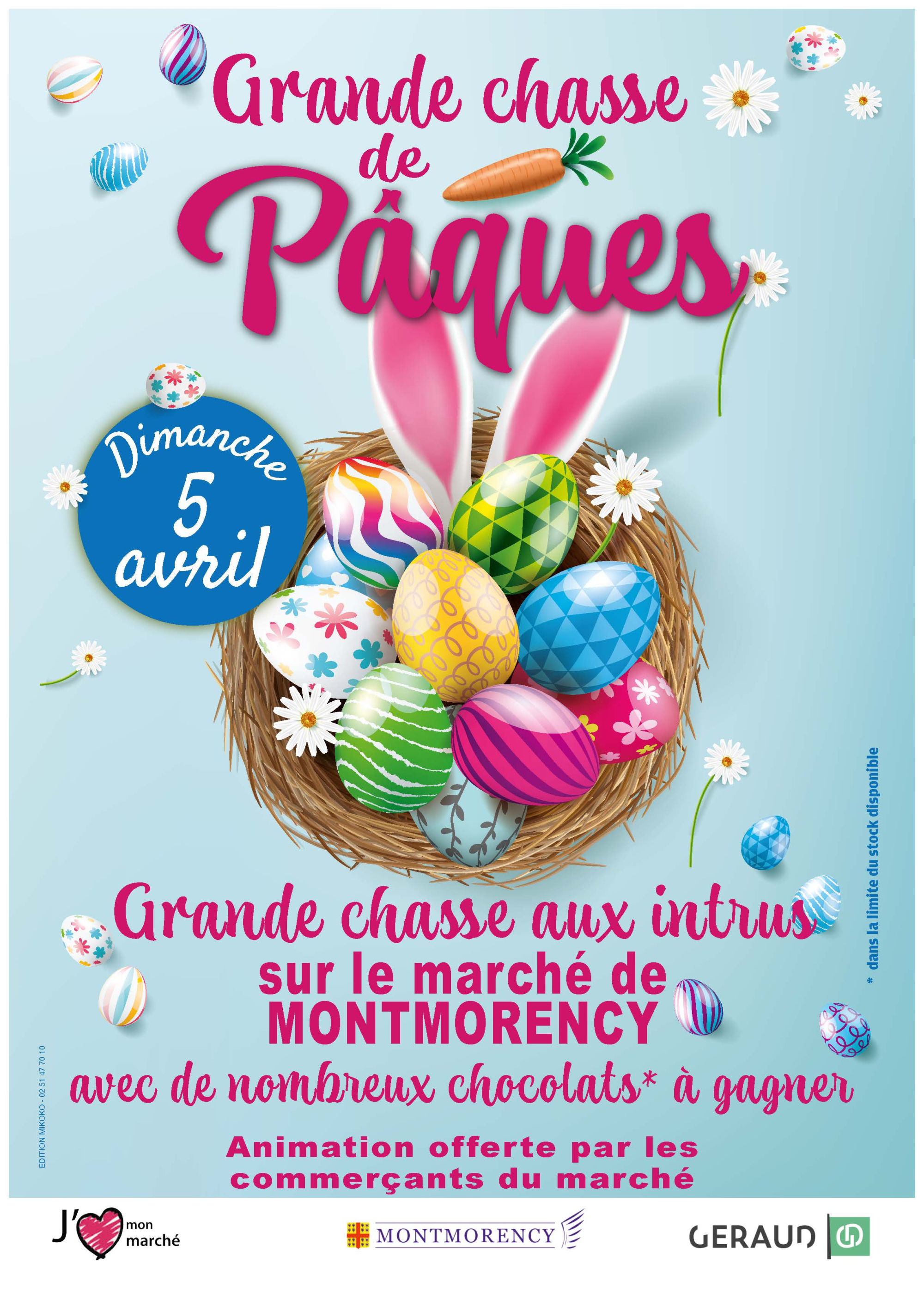 Chasse aux oeufs 2026 sur le marché