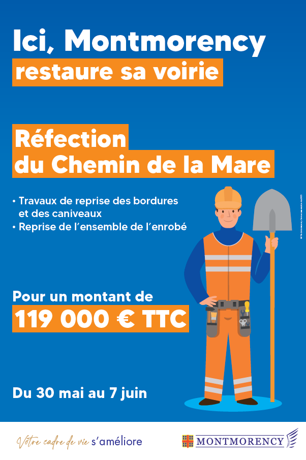 Affiche travaux chemin de la mare