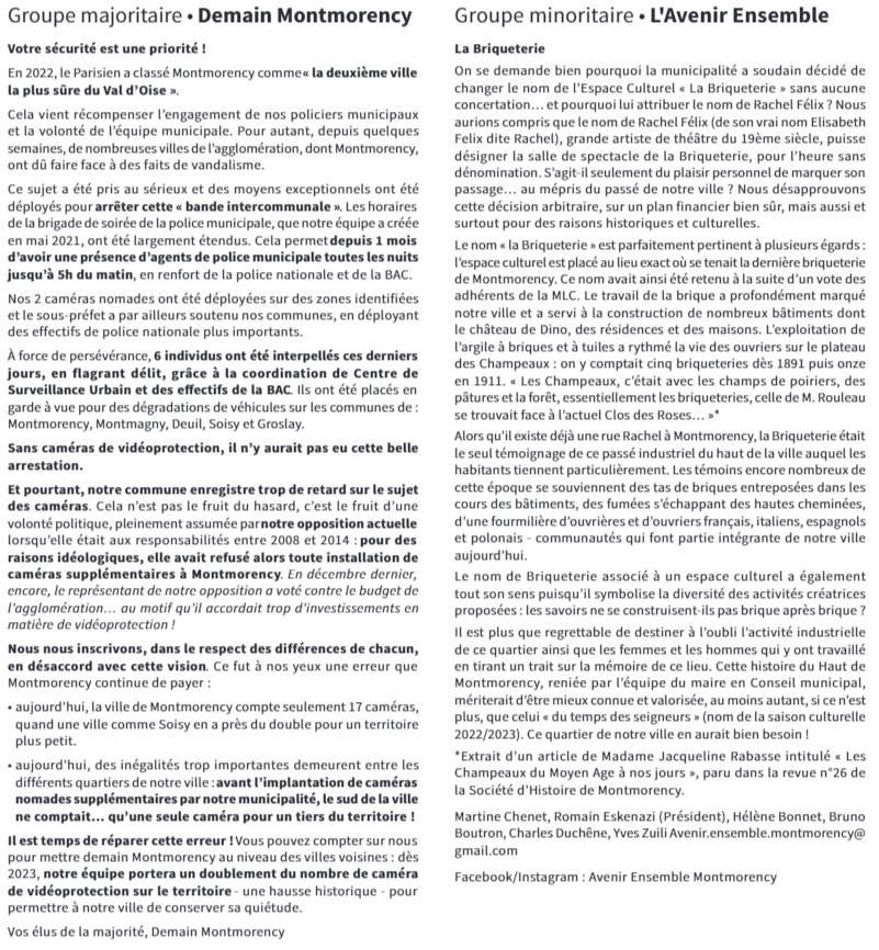Tribunes de groupes politiques - février mars 2023