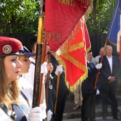 Porte-drapeaux lors de la commémoration de la Libération des 3 communes - 2022
