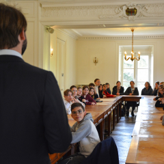 Les élèves français et allemands réunis en Salle du Conseil