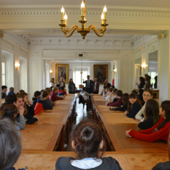Les élèves français et allemands réunis en Salle du Conseil