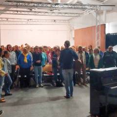 Une séance de répétitions de la chorale le Chœur en bandoulière - Photo de groupe
