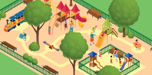 aire de jeux parc hôtel de ville travaux