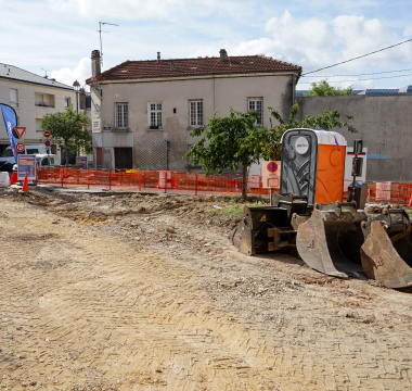 Travaux place des Cerisiers à Montmorency